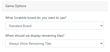 scrabble game options